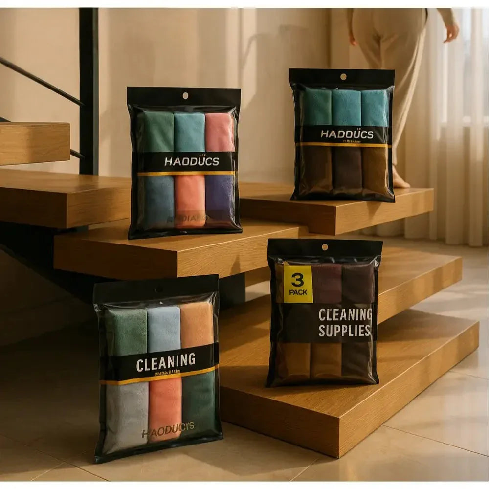 6-Piece Premium Microfiber Cleaning Cloth Set – Durable & Soft - Clarify.pk