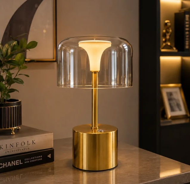 Halo Glass Table Lamp with 3 Light Modes