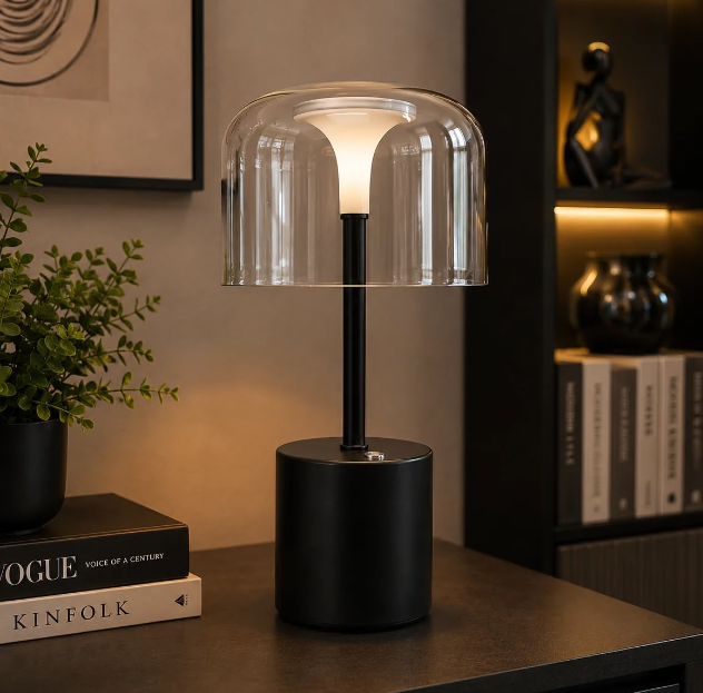 Halo Glass Table Lamp with 3 Light Modes