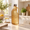 Handled 1100ml Textured Glass Water Bottle