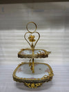 Heart Frame Luxury 2-Tier Glass Platter