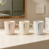 Heart Handle Ribbed Plastic Toothbrush Cup