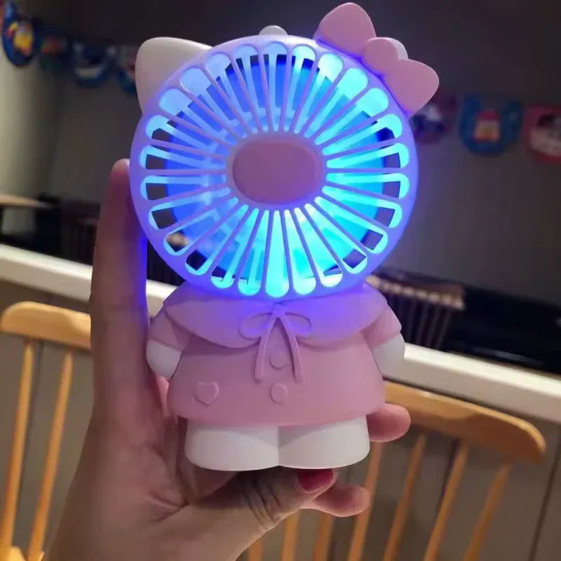 Hello Kitty Handheld Fan - Cute USB Rechargeable
