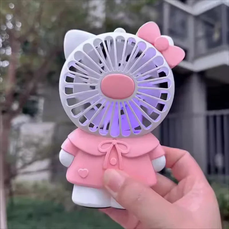 Hello Kitty Handheld Fan - Cute USB Rechargeable