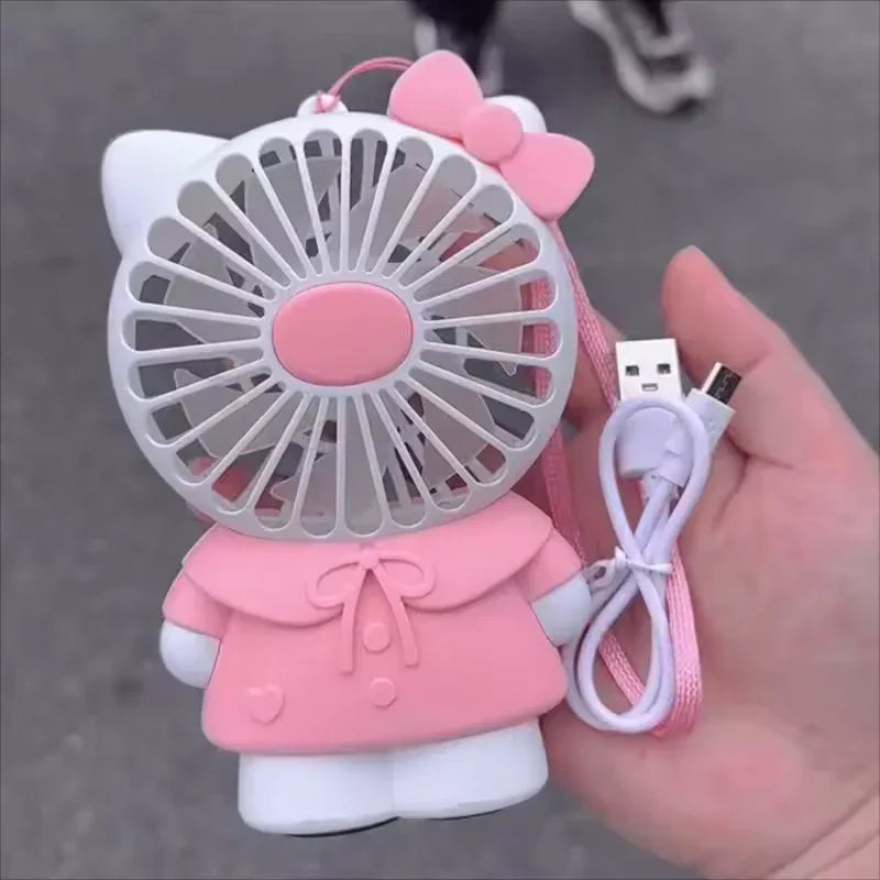 Hello Kitty Handheld Fan - Cute USB Rechargeable