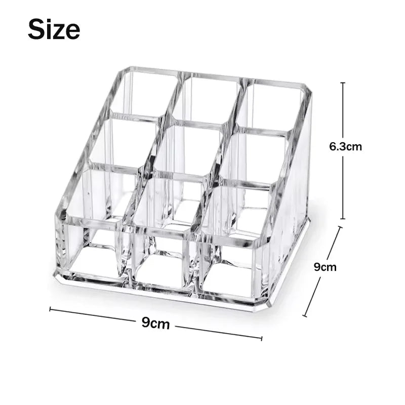 9 Grid Lipstick Holder Clear Acrylic Organizer