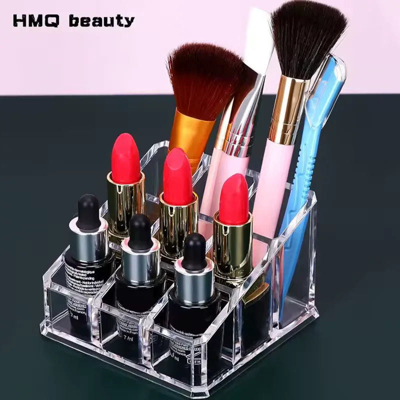 9 Grid Lipstick Holder Clear Acrylic Organizer