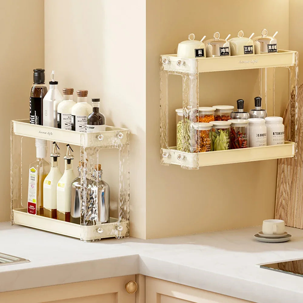2 Tier Spice Rack Organizer for Kitchen - Clarify.pk