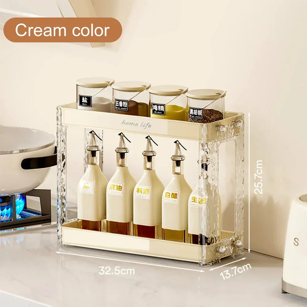 2 Tier Spice Rack Organizer for Kitchen - Clarify.pk