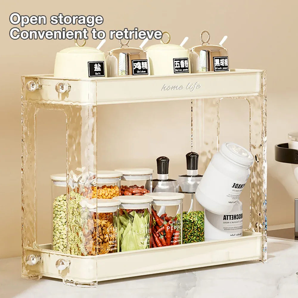 2 Tier Spice Rack Organizer for Kitchen - Clarify.pk