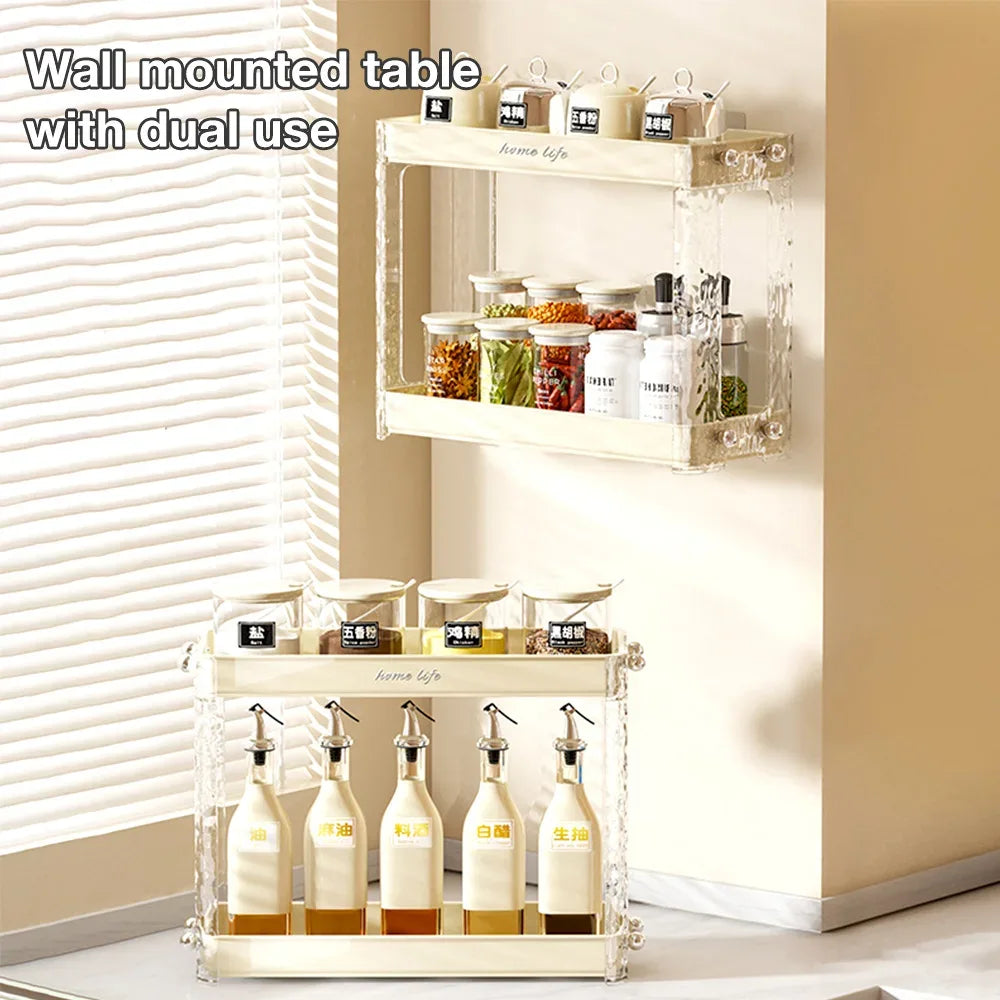 2 Tier Spice Rack Organizer for Kitchen - Clarify.pk