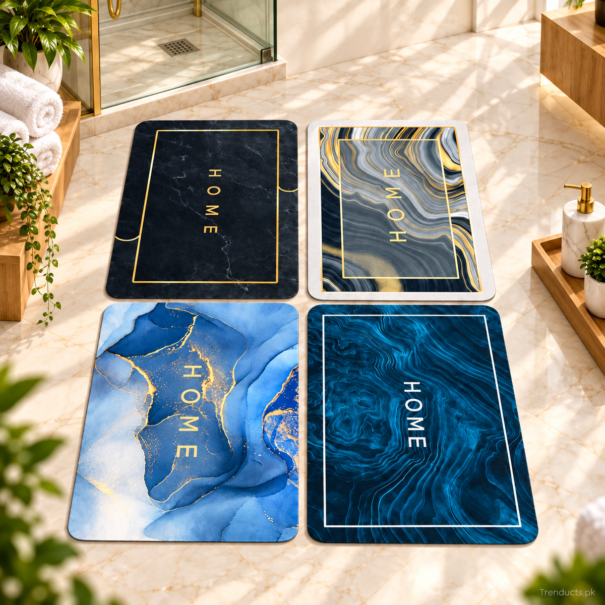 Luxury HOME Print Washroom Mat (Random Design)