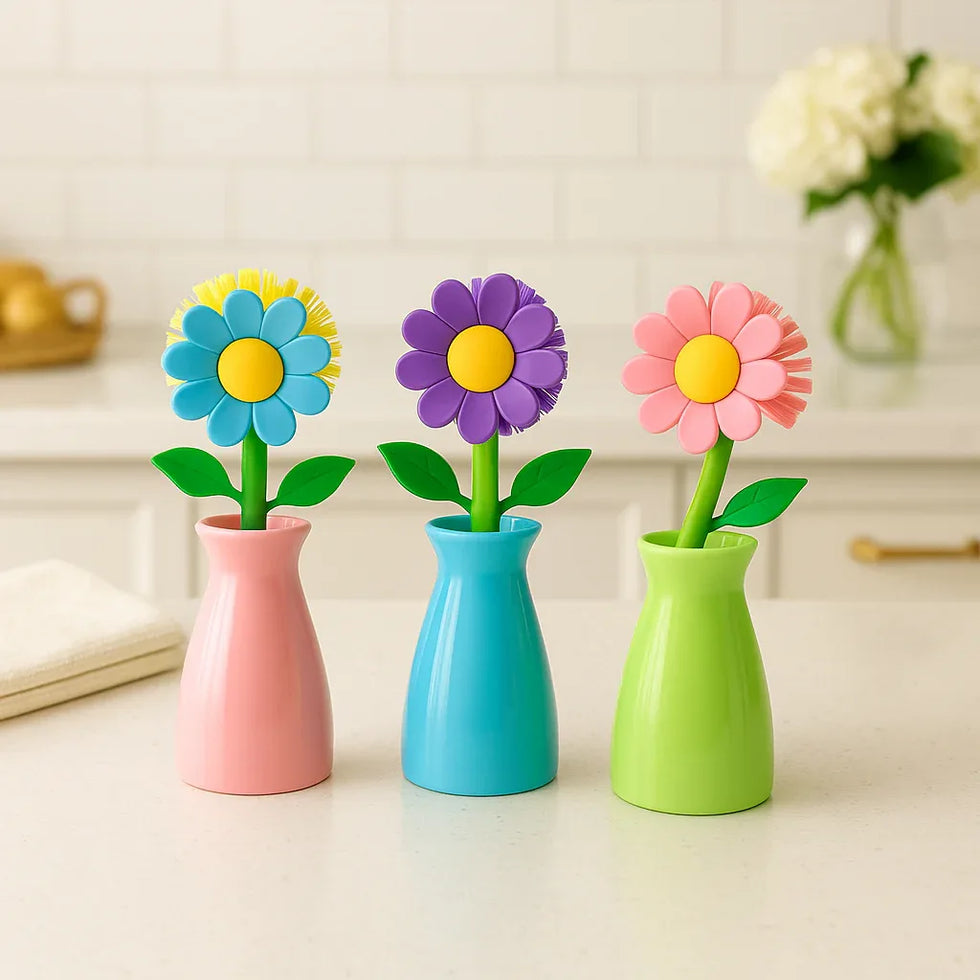 Floral dish brush set – Colorful Vases - Clarify.pk