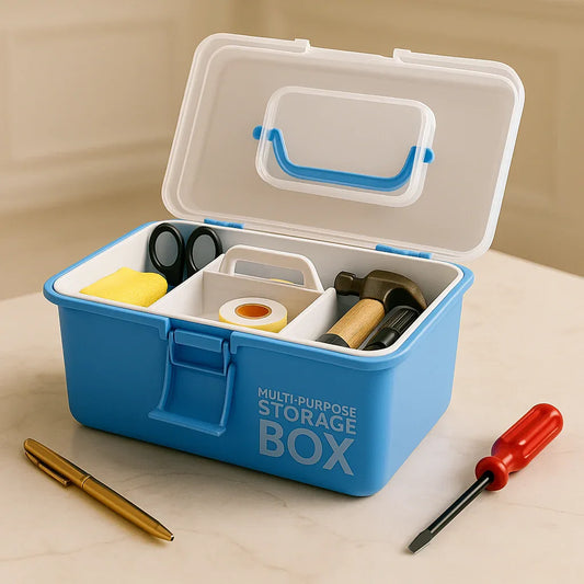 Multi-purpose storage box — Divided, Portable