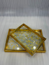 Gold Botanical Acrylic Tray Set – 2 Pieces