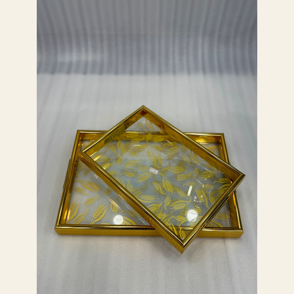 Gold Botanical Acrylic Tray Set – 2 Pieces