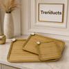 Bamboo Floral Corner Tray Set – 3 Pieces