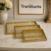 Gold Frame Acrylic Tray Set – 3 Pieces
