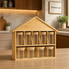 Hut-Shaped 9-Piece Glass Masala Jar Set