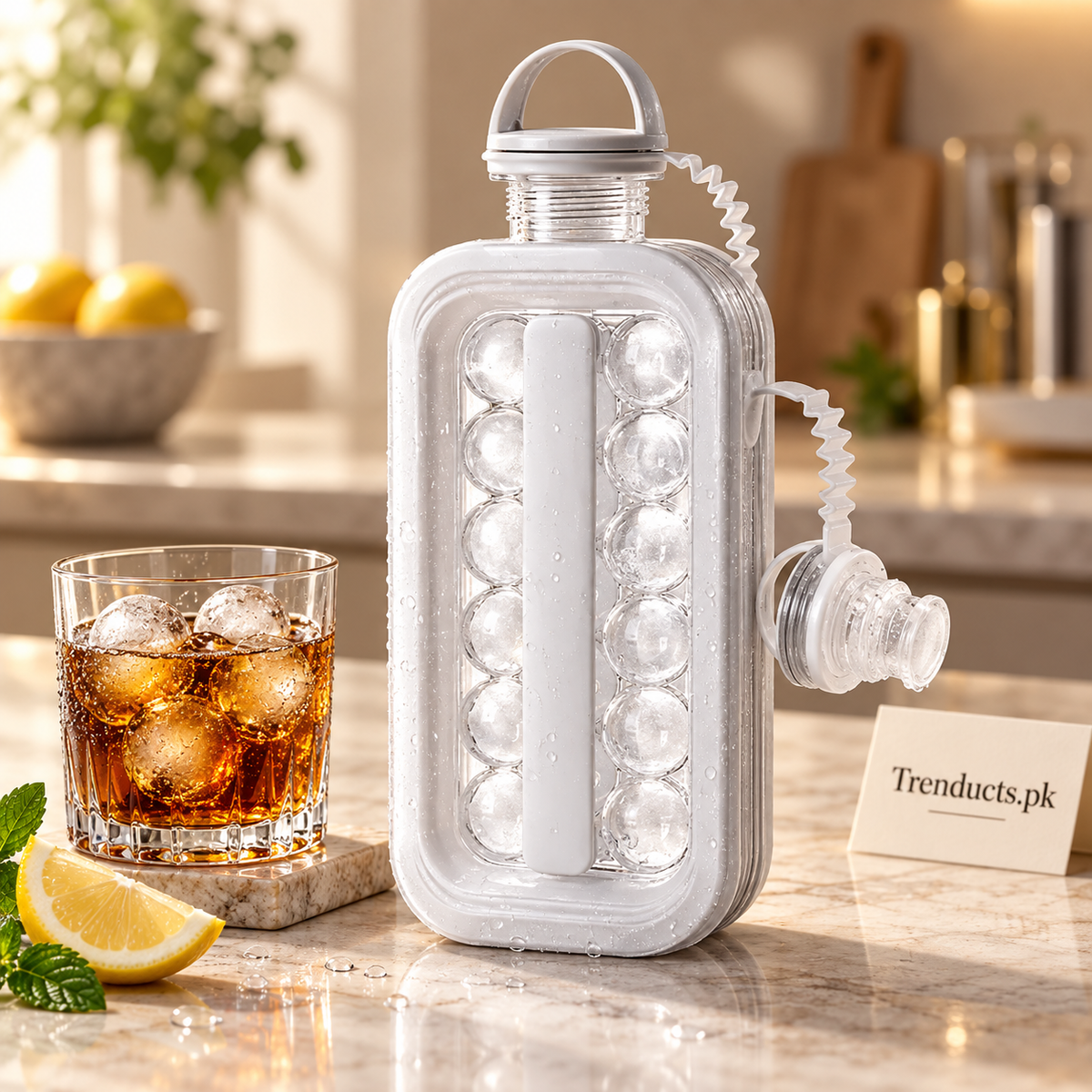 Ice Ball Maker Bottle – Portable Ice Cube Mould Kettle for Drinks, Juice & Cocktails