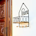 Creative Wall-Mounted 'HOME' Shelf & Key Holder (Sleek Black)