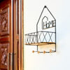 Creative Wall-Mounted 'HOME' Shelf & Key Holder (Sleek Black)