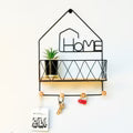 Creative Wall-Mounted 'HOME' Shelf & Key Holder (Sleek Black)