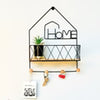 Creative Wall-Mounted 'HOME' Shelf & Key Holder (Sleek Black)