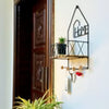 Creative Wall-Mounted 'HOME' Shelf & Key Holder (Sleek Black)