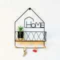Creative Wall-Mounted 'HOME' Shelf & Key Holder (Sleek Black)