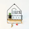 Creative Wall-Mounted 'HOME' Shelf & Key Holder (Sleek Black)