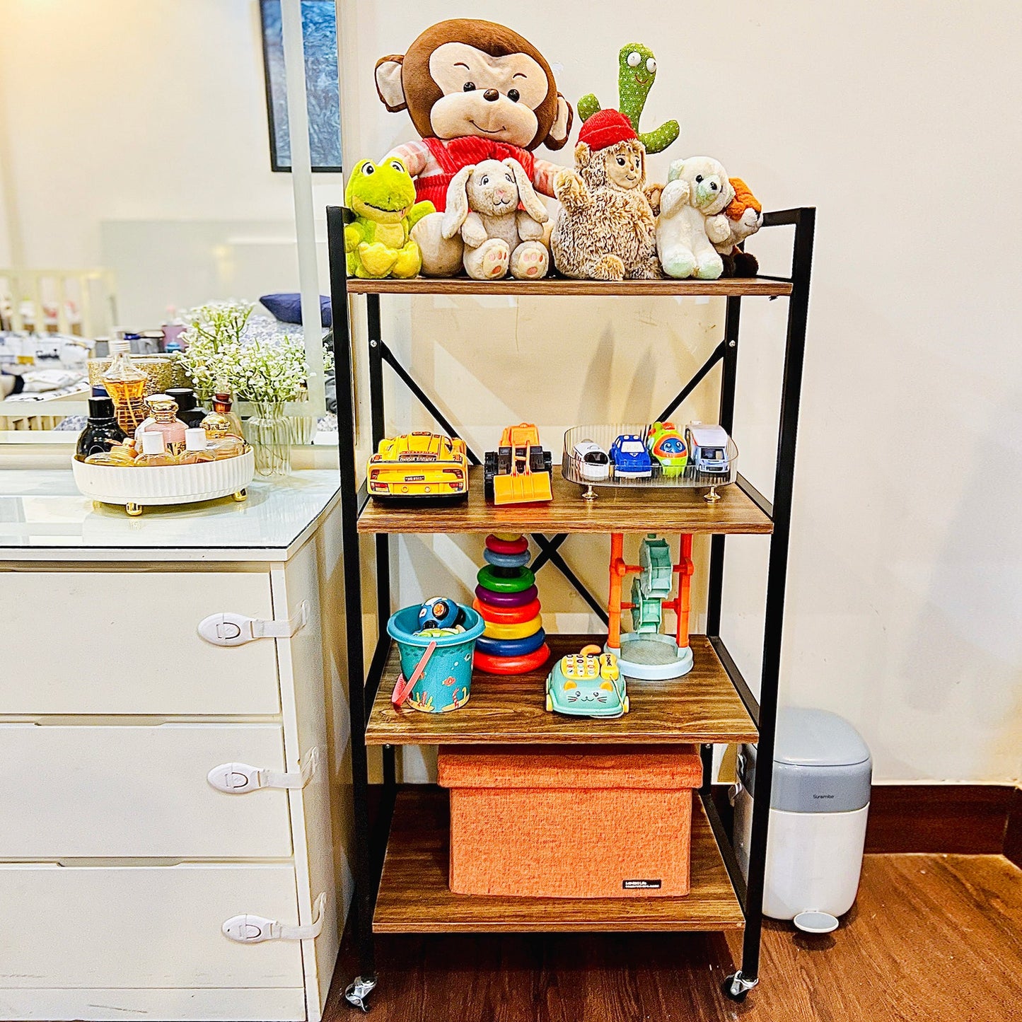 4-Tier Universal Storage Rack (Movable with Wheels)
