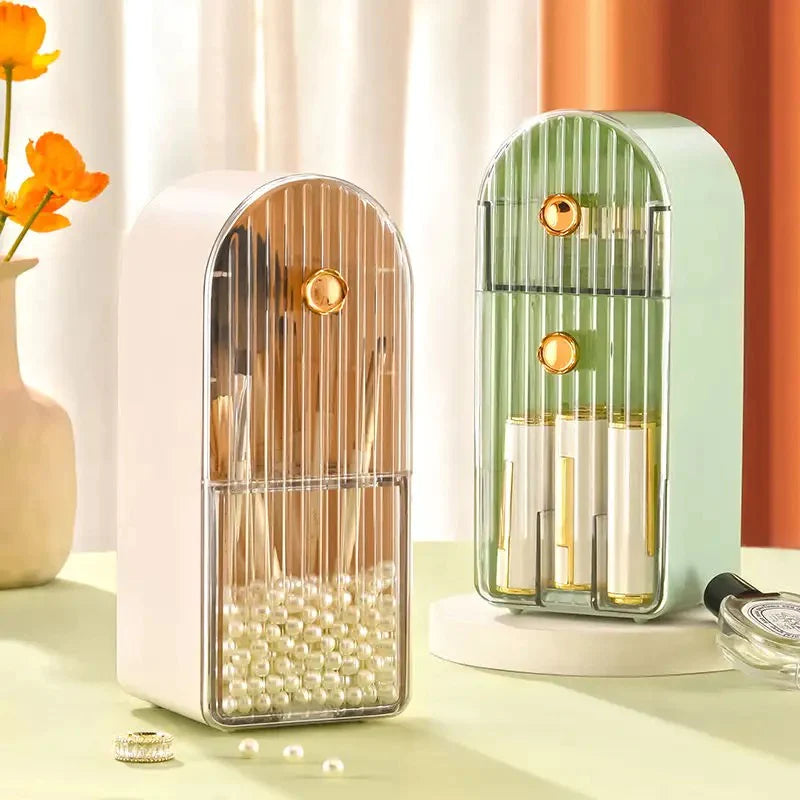 Stackable Makeup & Lipstick Organizer with Dustproof Cover