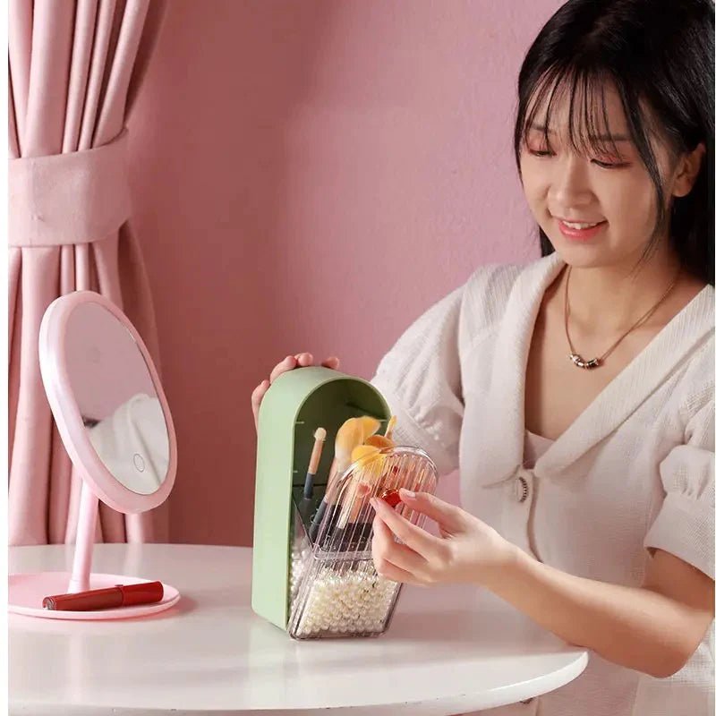 Stackable Makeup & Lipstick Organizer with Dustproof Cover