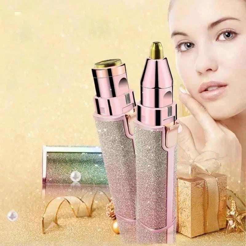 Glitter Eyebrow Trimmer 2 in 1 Rechargeable - Precision Hair Removal Tool - Clarify.pk