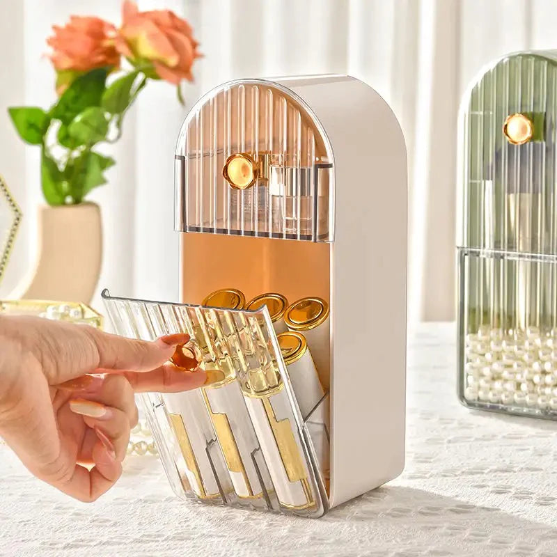 Stackable Makeup & Lipstick Organizer with Dustproof Cover