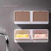 Clam Shell Soap Dish with Drain Tray - Wall Mounted Bar Soap Holder