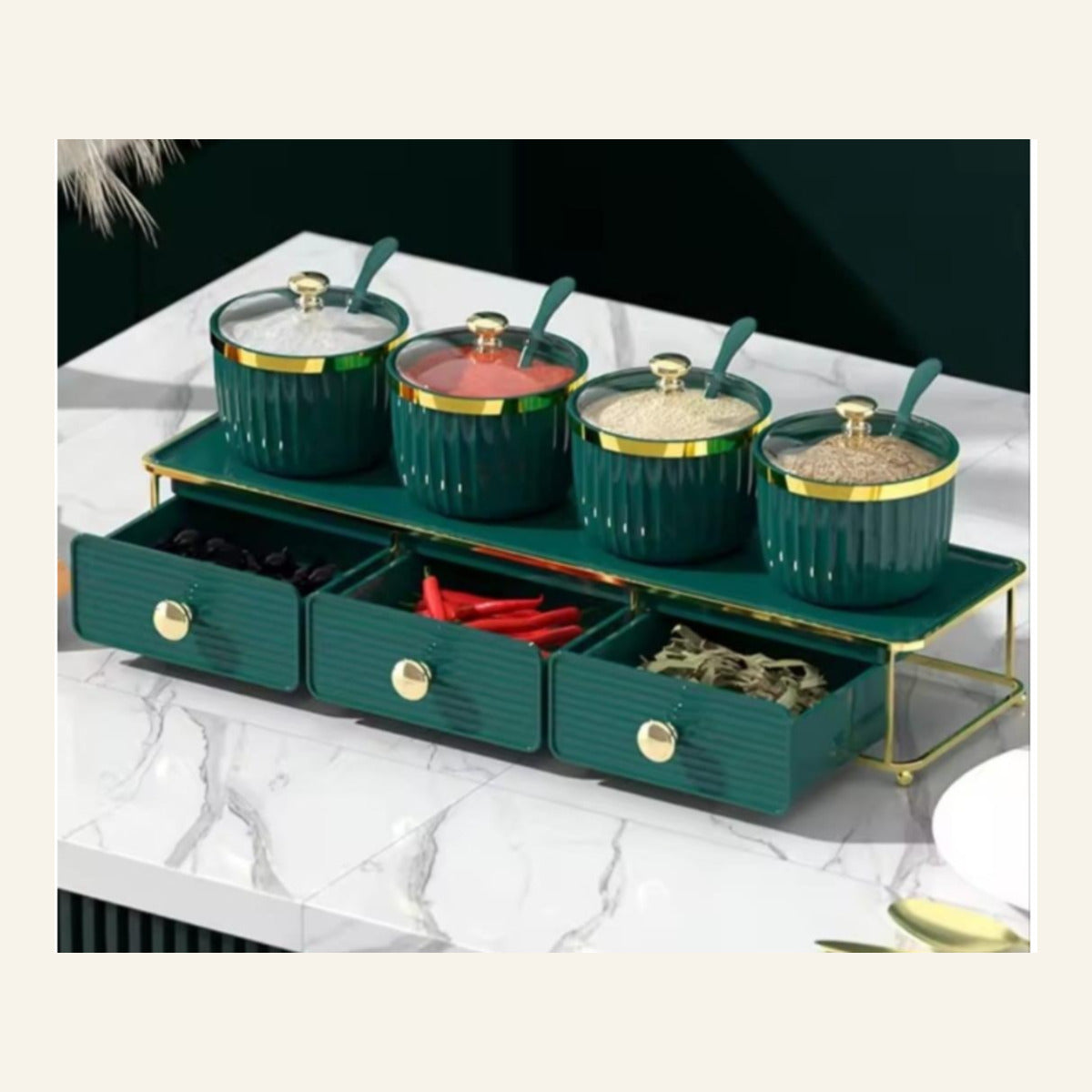 Luxury Double-Tier Spice Jar Organizer