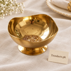 Golden Pedestal Steel Serving Bowl