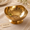 Golden Pedestal Steel Serving Bowl