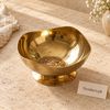 Golden Pedestal Steel Serving Bowl