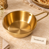 Golden Single-Handle Steel Serving Bowl