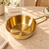 Golden Single-Handle Steel Serving Bowl