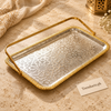 Golden Stainless-Steel Serving Tray - 28 × 17 cm