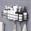 Japanese Style Bathroom Rack with Hooks - Wall Mounted - Clarify.pk