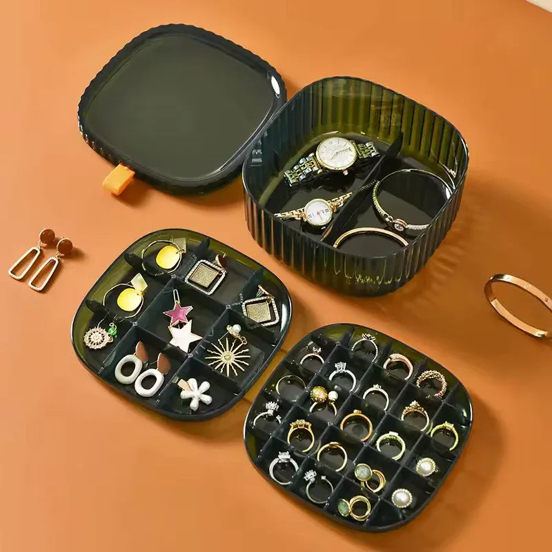 3 Layer Jewelry Storage Case - Clear Organizer