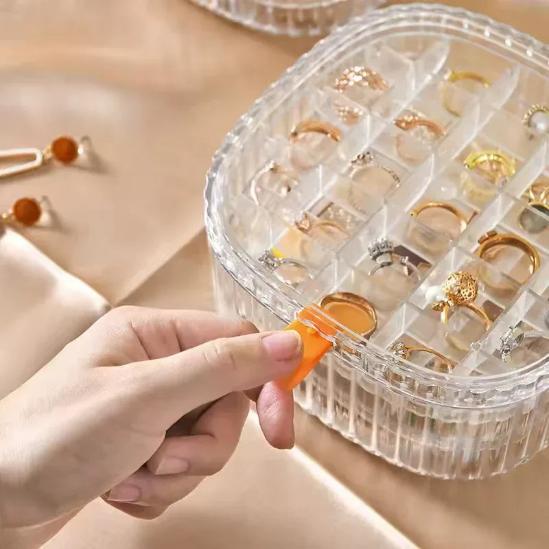 3 Layer Jewelry Storage Case - Clear Organizer