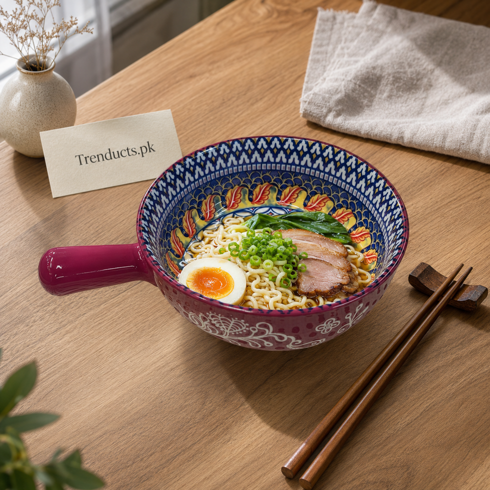 Kashgar Traditional Handled Ramen Bowl