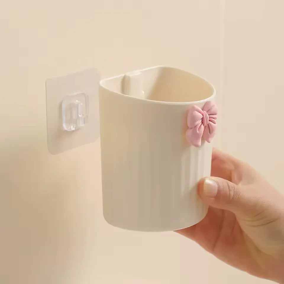Kawaii Pen Holder for Desk with Cute Bow