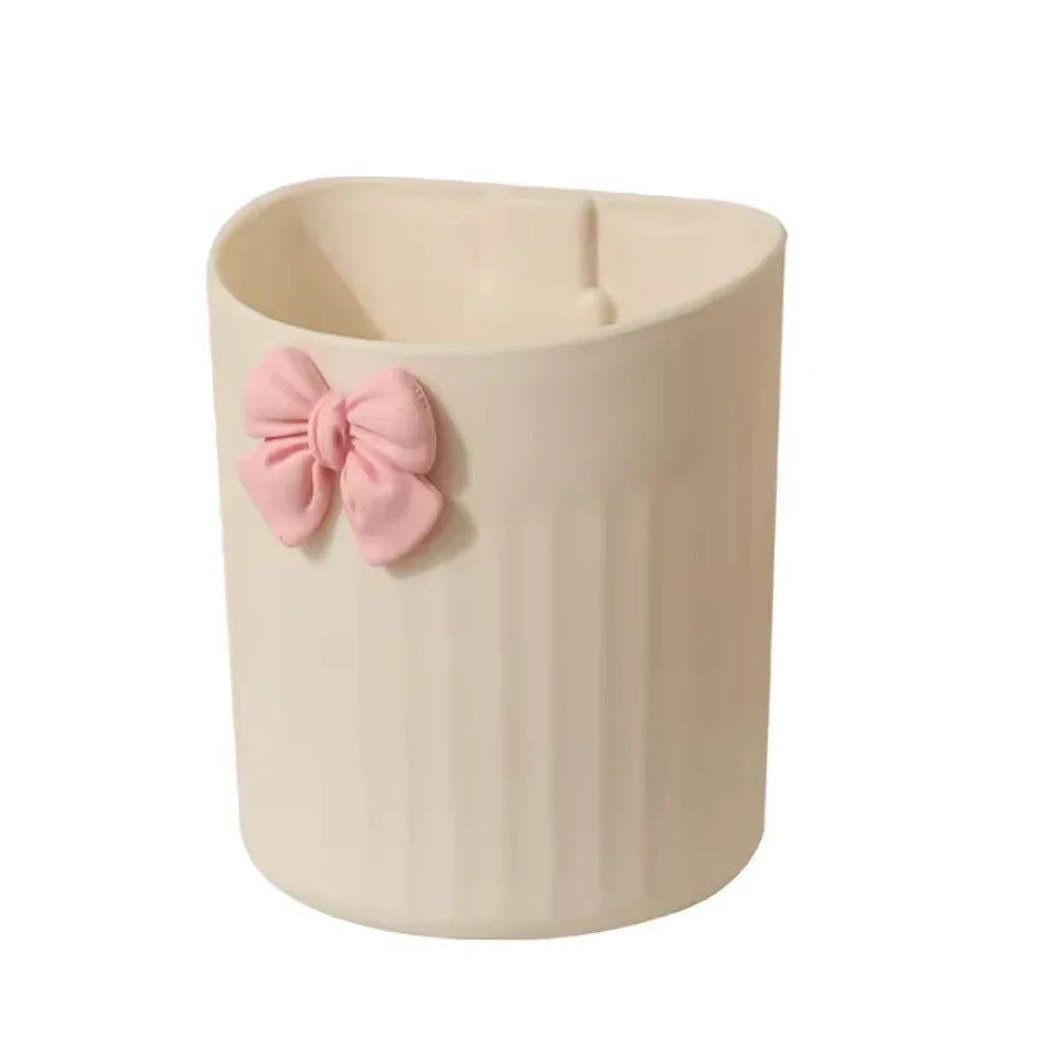 Kawaii Pen Holder for Desk with Cute Bow
